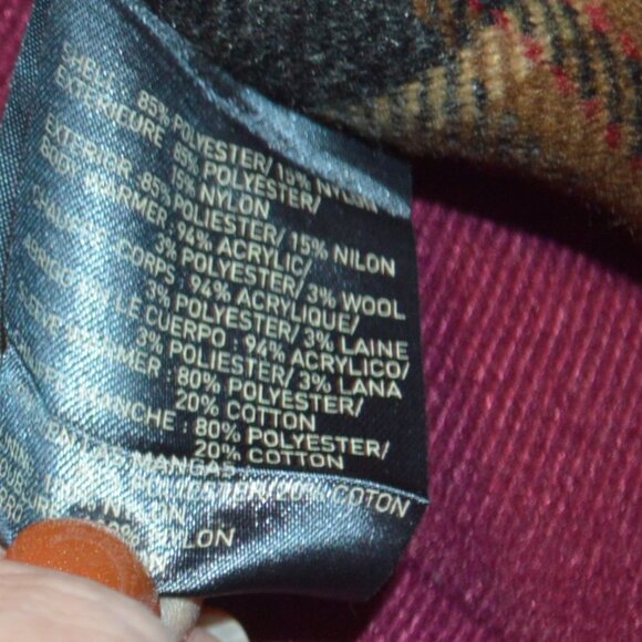 Liz Claiborne SP Tan Hooded Utility Jacket Anorak Zip Out Lining - Picture 9 of 13